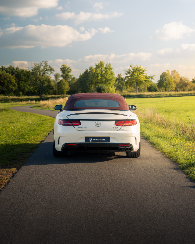 Mercedes-AMG S63 Cabriolet A217 in Weiß Matt mit MANSORY CS.11 Felgen in Gloss Black